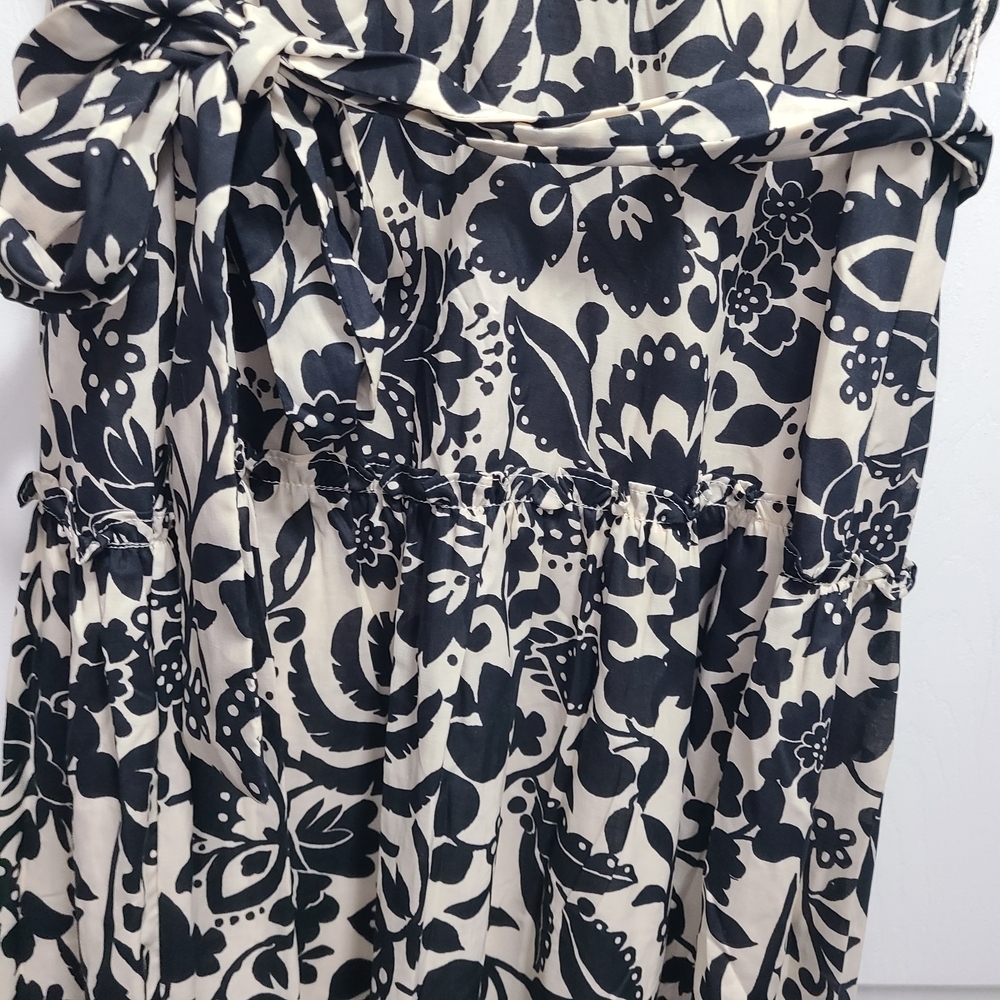 Ann Taylor Monochrome Floral Sleeveless Midi Dress 8P - Picture 2 of 16